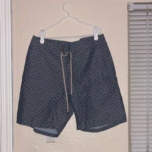 Faherty Men's Charcoal Swim Board Shorts